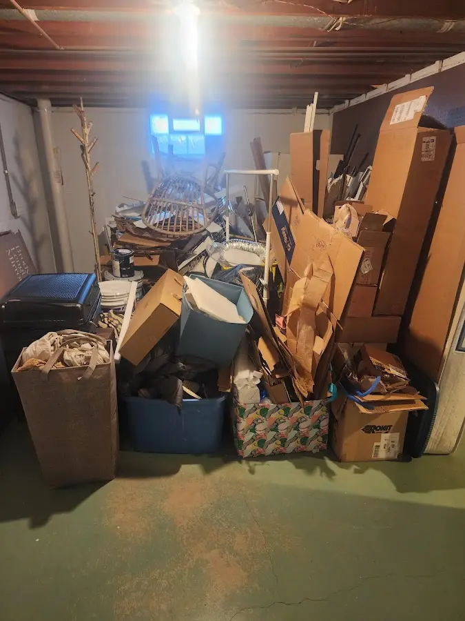 Roll-off dumpster container at job site for 6 Yard Dumpster Rental in Palmyra